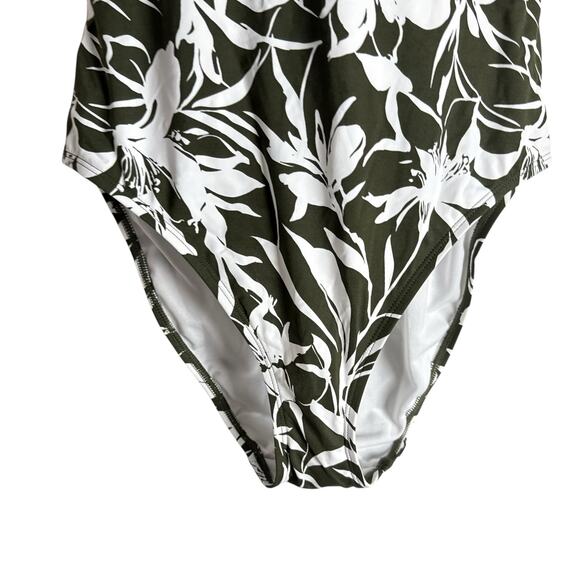 Lauren Ralph Lauren Tropic Monotone Floral High Neck One Piece Swimsuit 10 - Picture 5 of 12